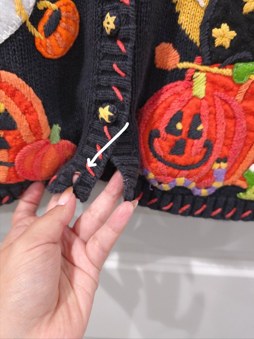 Vtg Vintage Rammie Cotton Blend Halloween Patch Vest, Preloved, Size L - Picture 5 of 13